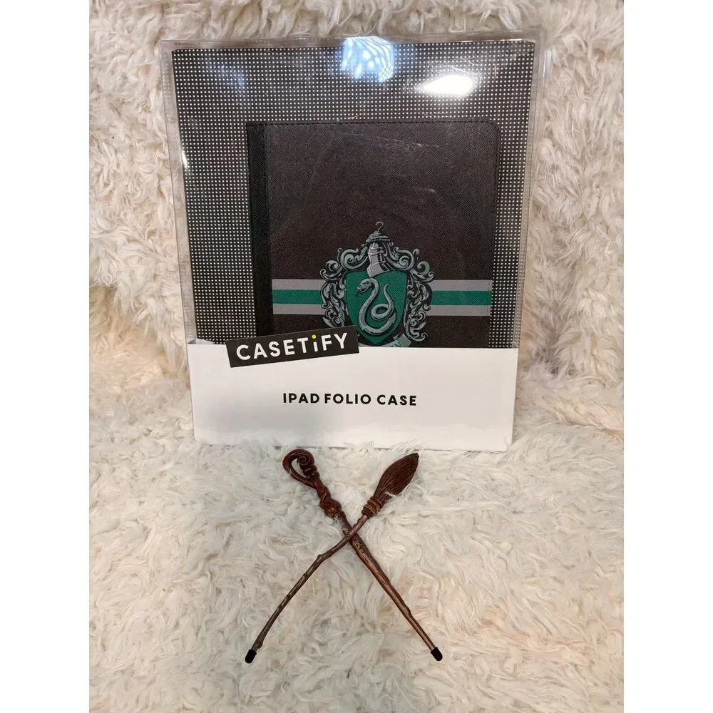 CASETiFY Harry Potter Slytherin iPad Folio Case + 2 Wand Stylus Pens Bundle